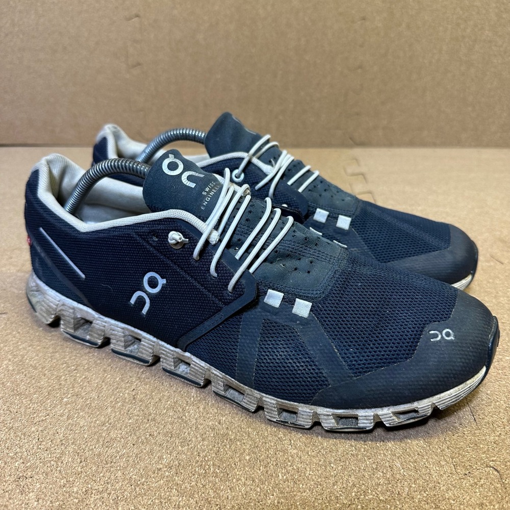 On Cloud Running Shoes Mens 11.5 Navy Blue Swiss Engineering Sneakers Low Top